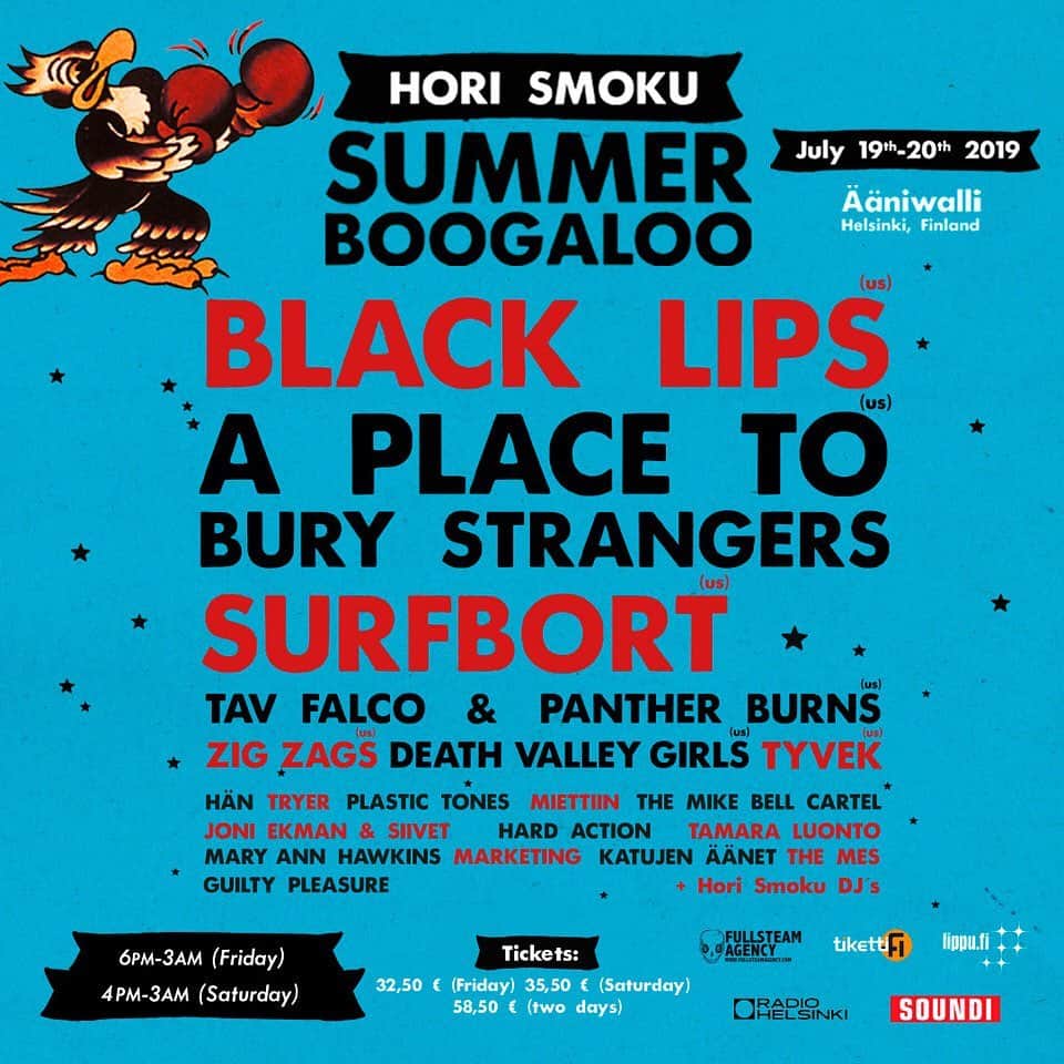 A Place to Bury Strangersのインスタグラム：「So psyched to announce we’ll be playing #horismokusummerboogaloi on Saturday July 20 with @theblacklips_ & our pals @therealsurfbort in Helsinki, Finland  Tickets:  https://www.tiketti.fi/tapahtuma/62670  #horismoku #horismokuelectricboogaloo #surfbort #theblacklips #helsinki #finland #aptbs #aplacetoburystrangers #festival #livemusic」