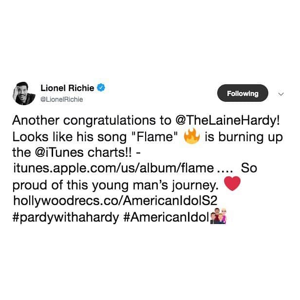 American Idolさんのインスタグラム写真 - (American IdolInstagram)「Take their word for it and download @TheLaineHardy "Flame" NOW 🔥 #LinkInBio」5月25日 2時36分 - americanidol