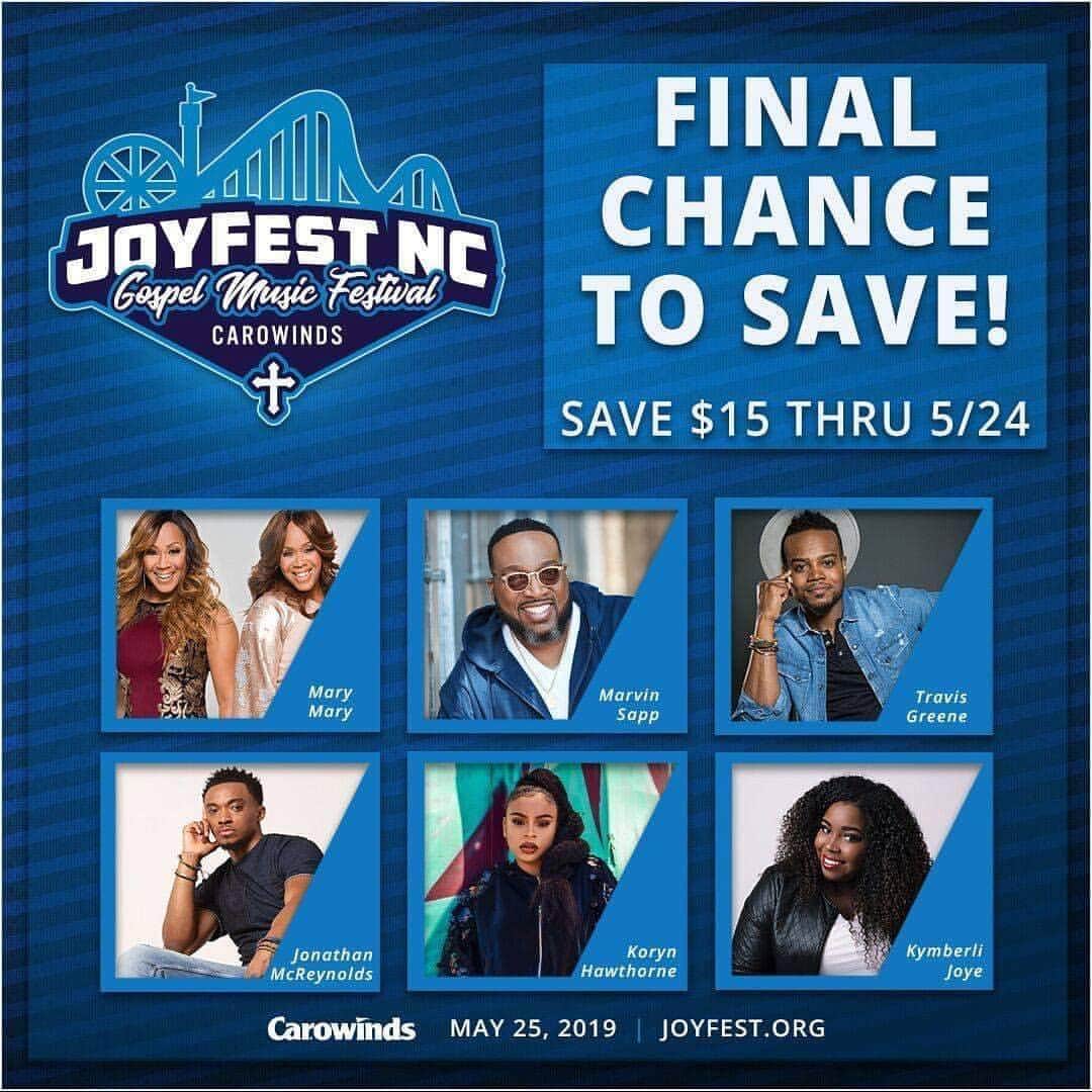 エリカ・キャンベルさんのインスタグラム写真 - (エリカ・キャンベルInstagram)「JoyFest NC, today is your very last chance to save $15 off the door price! Go to joyfest.org to get tickets now. See you tomorrow!」5月25日 8時30分 - imericacampbell