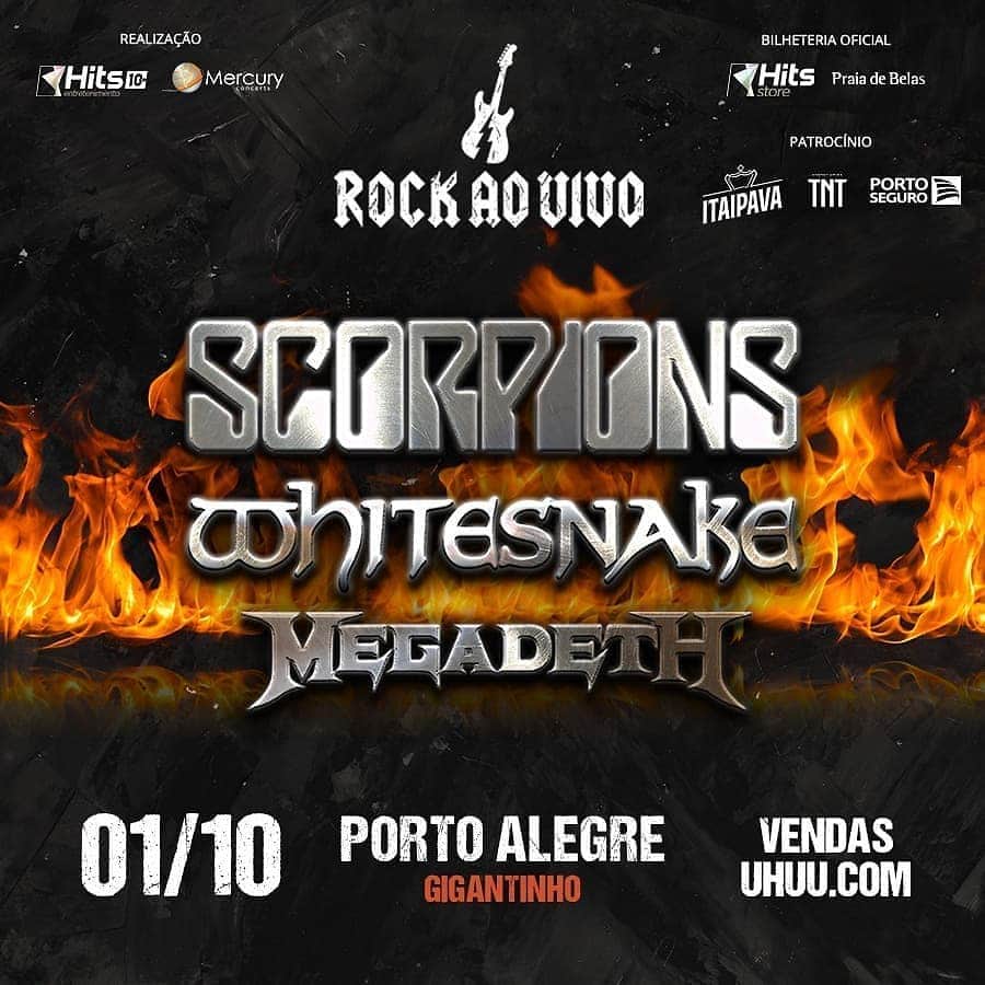 Megadethさんのインスタグラム写真 - (MegadethInstagram)「Porto Alegre! Vejo vocês no dia 1º de Outubro!! Ingressos à venda a partir de Quinta-feira, 30 de Maio. megadeth.com/tour」5月25日 10時19分 - megadeth