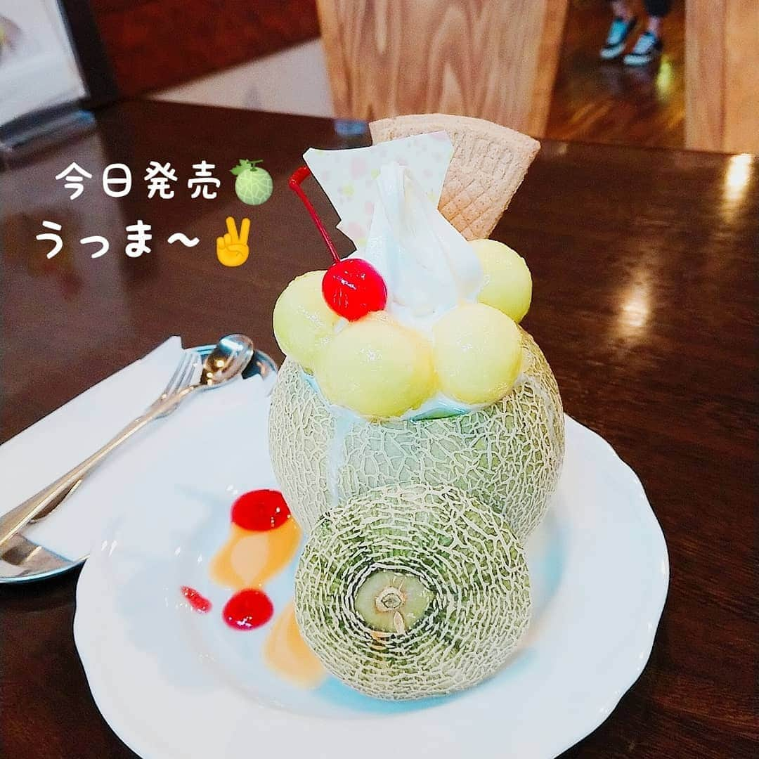 ピックさんのインスタグラム写真 - (ピックInstagram)「本日発売🍈 パフェ🍈 和田珈琲 季楽さん 、 狙ってたのよね～👌 🈵席だったけど、朝抜いて❗ お昼抜いて❗ メロンパフェ🍈 まるごと一個✌️ 中には、しゃりしゃりのシャーベットも、入って、めちゃめちゃ旨いよ😉 、 隣のおばあちゃまが、美味しそうだね～ 上手に食べとるがね～💦って(笑) 、 こりごりごりごり、やり過ぎたかな😝 、 ピックは、お留守番なので、🍈マンでお散歩🐶🐾 、 暑いけど❗体調壊さないでね👍 、 #カフェ #パフェ #季節限定 #メロン  #東海市カフェ  #カフェスタグラム  #愛知県 #instadog #ilovedog #dogstagram #west_dog_japan #all_dog_japan #todayswanko #ミニチュアダックス #ミニチュアダックスフンド #イヌスタグラム #いぬすたぐらむ #犬 #だいすき #美容 #ダイエット #いぬドル #かわいい #シニア犬 #14歳 #ピック #モデル犬 #イケワン #わんわん小学校」5月25日 12時15分 - pick09040904