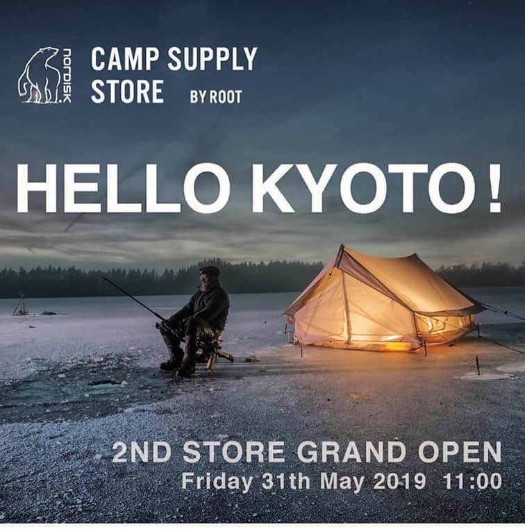 山嵜廣和のインスタグラム：「NORDISK CAMP SUPPLY STORE BY ROOT 新店舗が京都にオープンしますー！ お近くの方は是非にー。  #Repost @nordisk_root ・・・ 【NEWLY OPEN INFORMATION】  NORDISK CAMP SUPPLY STORE by ROOT はこの度、 世田谷砧店に次ぐ 2 号店を、京都烏丸にオープンする運びとなりました。 ２号店はなんと、京都市の心臓とも言える四条烏丸と烏丸御池に挟まれたビジネスの中心地に、およそ 80 坪を誇るゆったりした店舗スペースを有し、常時３張りのノルディスクテントを店内でご覧いただけます。また業界初の VR ゴーグルを導入し、ノルディスクテントの最大限の魅力を 3D&バーチャルリアリティの世界で体験して頂けます。 ・ 2019 年 5 月 31 日（金）グランドオープン 営業時間:11:30~20:00(月曜定休) ・ 住所:京都市中京区烏丸通六角下る七観音町 634 カラスマプラザ 21-B1F TEL:075-754-8809 ・ ・ <オープン記念ノベルティ> 税込 10,000 円以上お買上げのお客様先着順で、ノルディスクスペシャルノベルティをプレゼントいたします。 ※数に限りがありますので予定数に達し次第終了いたします ・ NORDISK CAMP SUPPLY STORE by ROOT 京都店を乞うご期待下さい」