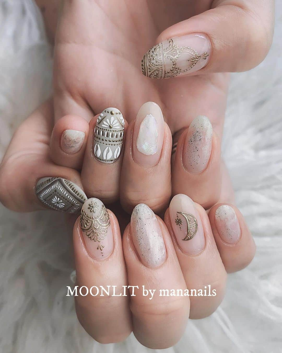 mananailsさんのインスタグラム写真 - (mananailsInstagram)「Moroccan❁ ㅤ ☾120min design」5月25日 23時48分 - mananails