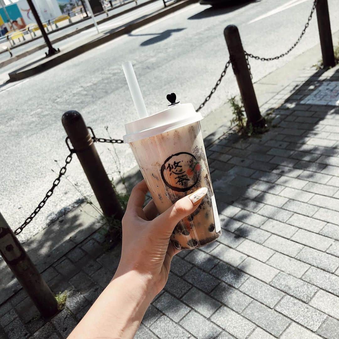 浪花ほのかのインスタグラム：「、 、 、  美容院行く前に行ってきた🤭 #悠茶 はじめて、、、 #タピオカ #東京タピオカ #池袋グルメ」