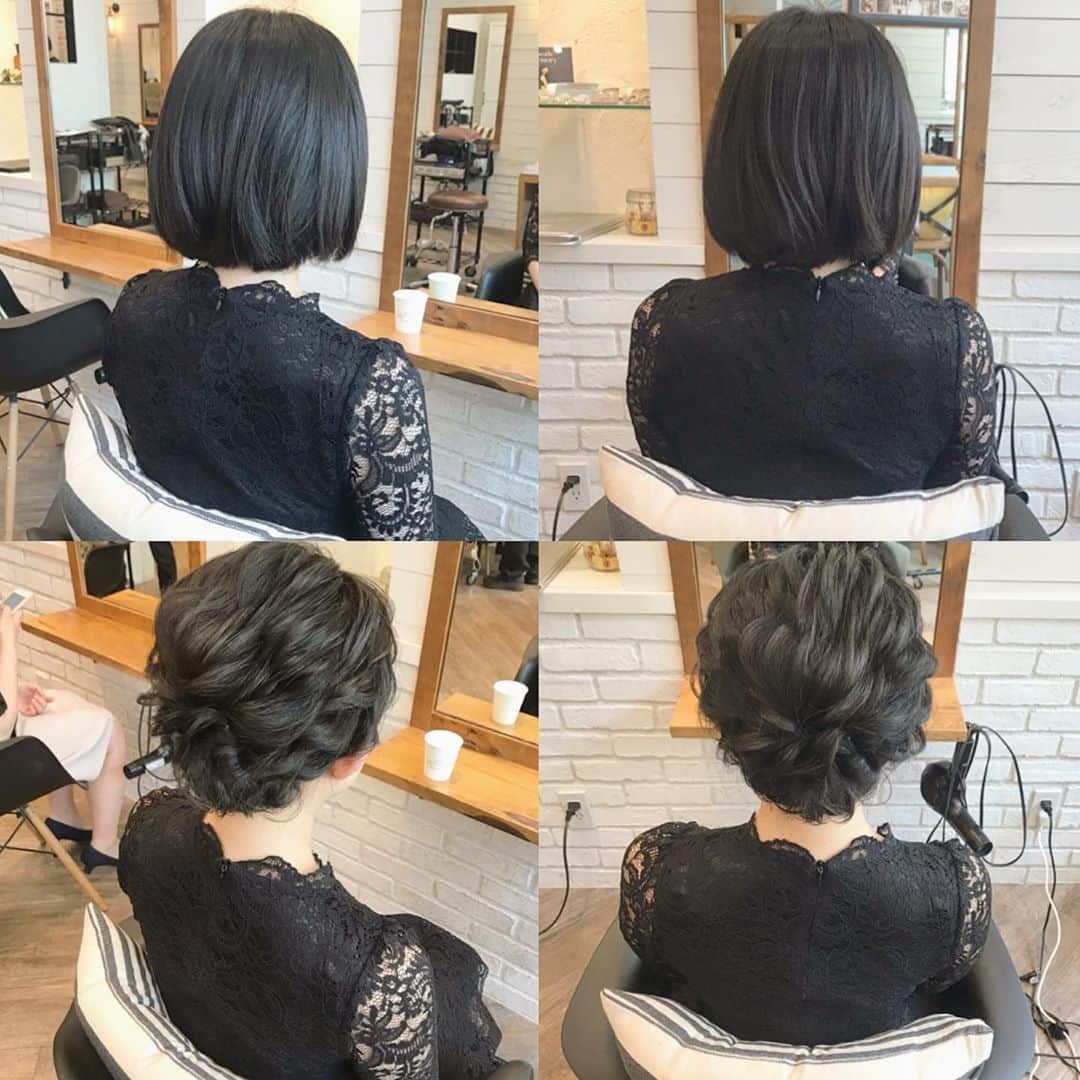 金子真由美さんのインスタグラム写真 - (金子真由美Instagram)「* hair arrange * 上Before✨ 肩につかない長さのお客様♡♡ * * #かねこアレンジ #ヘアアレンジ #結婚式 #ブライダルヘア #ヘアセット #プレ花嫁 #ボブアレンジ #ショートアレンジ #ボブヘアアレンジ #ボブ #ワンレンボブ」5月25日 17時47分 - kanekomayumi12