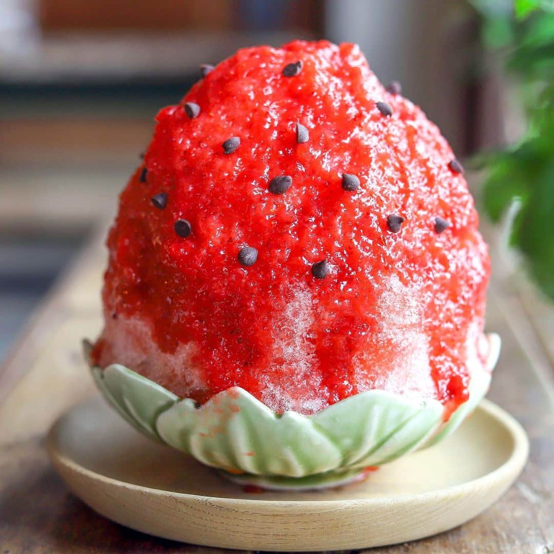 きょん。さんのインスタグラム写真 - (きょん。Instagram)「. .  森森舎 @shinshinsha さん。  スイカは 3年皆勤なのだけど、 イチゴは 今回初対面🍓  可愛い顔して ゆらり ゆらりと 速度を上げてくる イチゴの濃厚な味わいに 味覚をがっつり 掴まれちゃった🤤  #sweets#森森舎#kakigori」5月25日 18時09分 - kyon_tokiiro