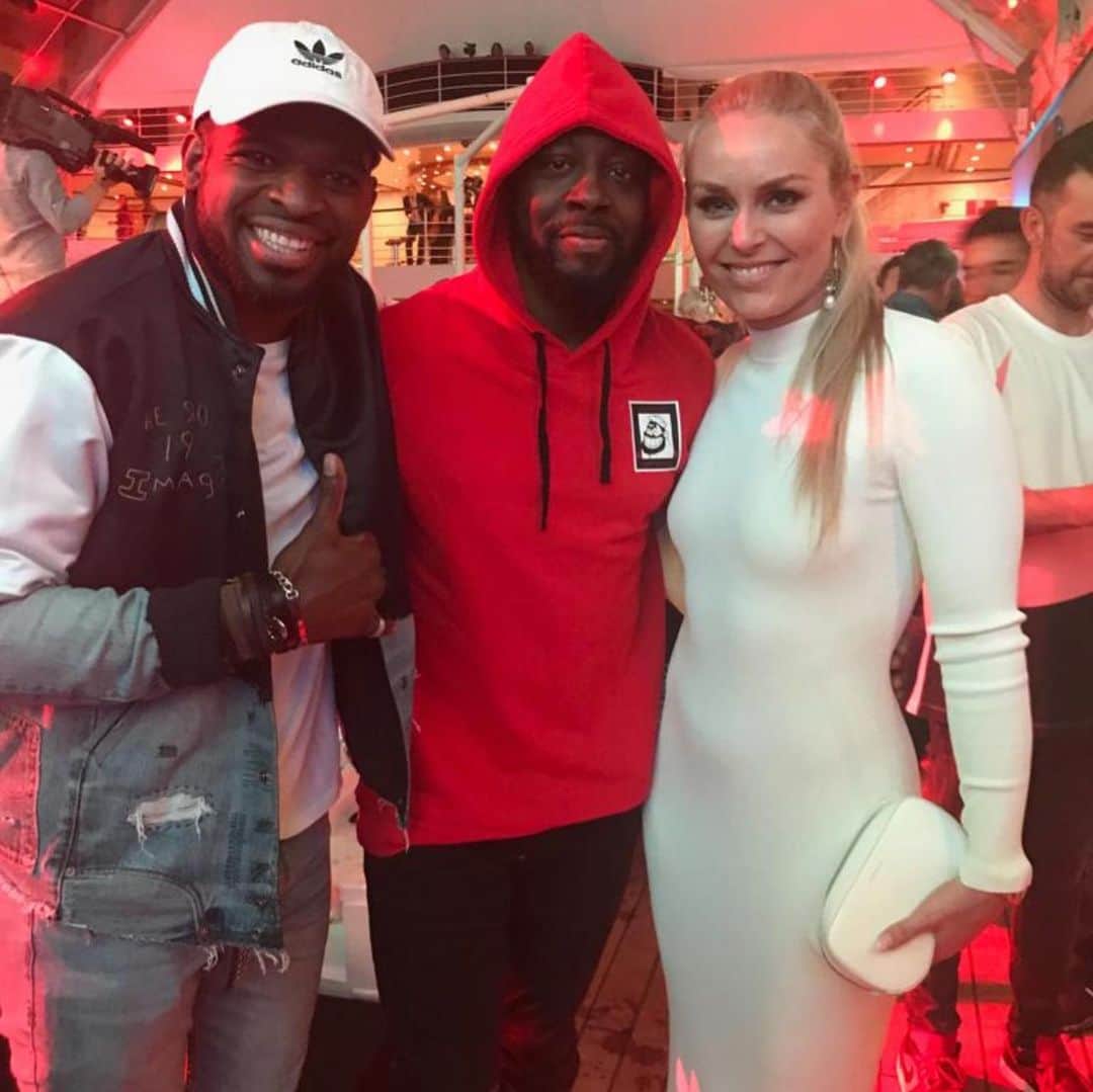 ワイクリフ・ジョンのインスタグラム：「Out here in  formula 1. Hats off to two of my favorites Athletes in the world, one of Hockey @nhl best @subbanator and world champion, greatest skier ever @lindseyvonn」