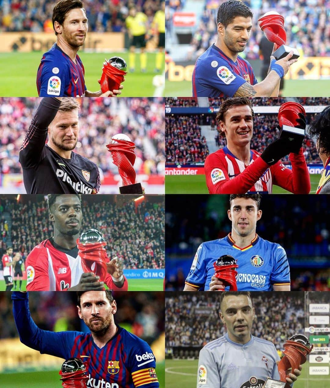 LFPさんのインスタグラム写真 - (LFPInstagram)「🏆🌟 September: @leomessi 🏆🌟 October: @luissuarez9 🏆🌟 November: @vaclos31 🏆🌟 December: @antogriezmann 🏆🌟 January: @williaaaams11 🏆🌟 February: @mata_jaime9 🏆🌟 March: @leomessi 🏆🌟 April: @i.aspas10 • Who has been the best player of the season in LaLiga Santander? 🤔 • #Messi #Barça #Suarez #Vaclik #SevillaFC #Griezmann #Atleti #Williams #Athletic #JaimeMata #Getafe #Aspas #Celta #LaLigaSantander #LaLiga」5月25日 20時27分 - laliga