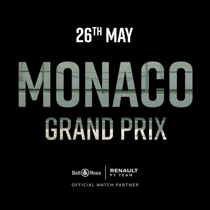のインスタグラム：「We are so ready for the Monaco Grand Prix ! Good luck to the racing drivers @danielricciardo and @hulkhulkenberg  #RS19 #RSspirit #Racing #BRmanifesto #timeinstruments #precisionperformance #BellRoss #Formula1 #RenaultF1Team」