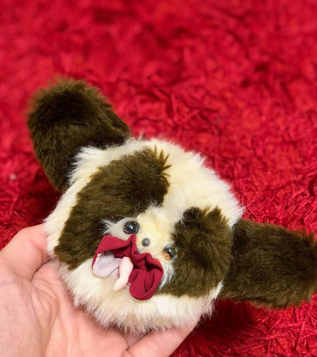 ロシアン佐藤のインスタグラム：「ひとを食べるどうぶつのブローチ。 前から欲しかったけど今日ゲット❤️ ぐうかわ。 吉祥寺のセレクトショップ とじこみさんにて👐 #とじこみ #はなぢ」