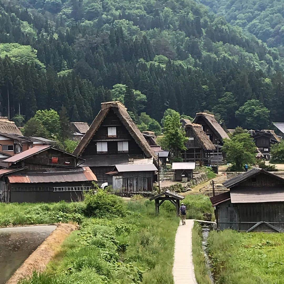 吉田サラダさんのインスタグラム写真 - (吉田サラダInstagram)「仕事で石川県に行ったついでに、ずっと行きたかった場所へ。最も高い！そう！最高！  #白川郷 #来たかった場所 #来てよかった #合掌造り #ものいい #吉田サラダ」5月26日 17時08分 - monoiiyoshida