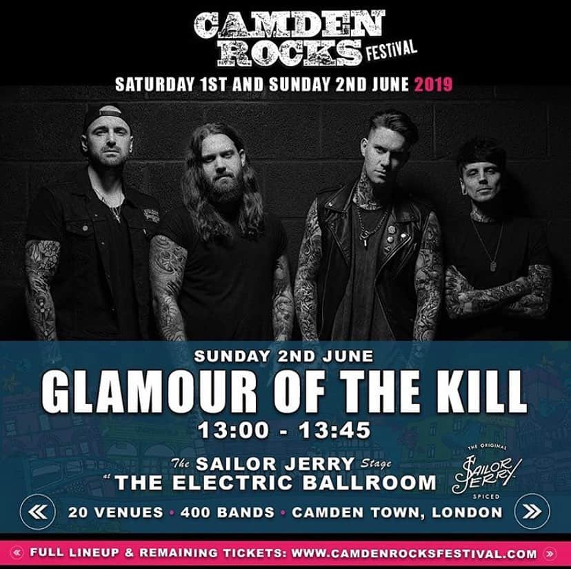 グラマー・オブ・ザ・キルのインスタグラム：「7 days until we hit The Electric Ballroom for @camdenrocksfest who’s picked up the last remaining tickets? See you at 1pm! #gotk #yorkshire」