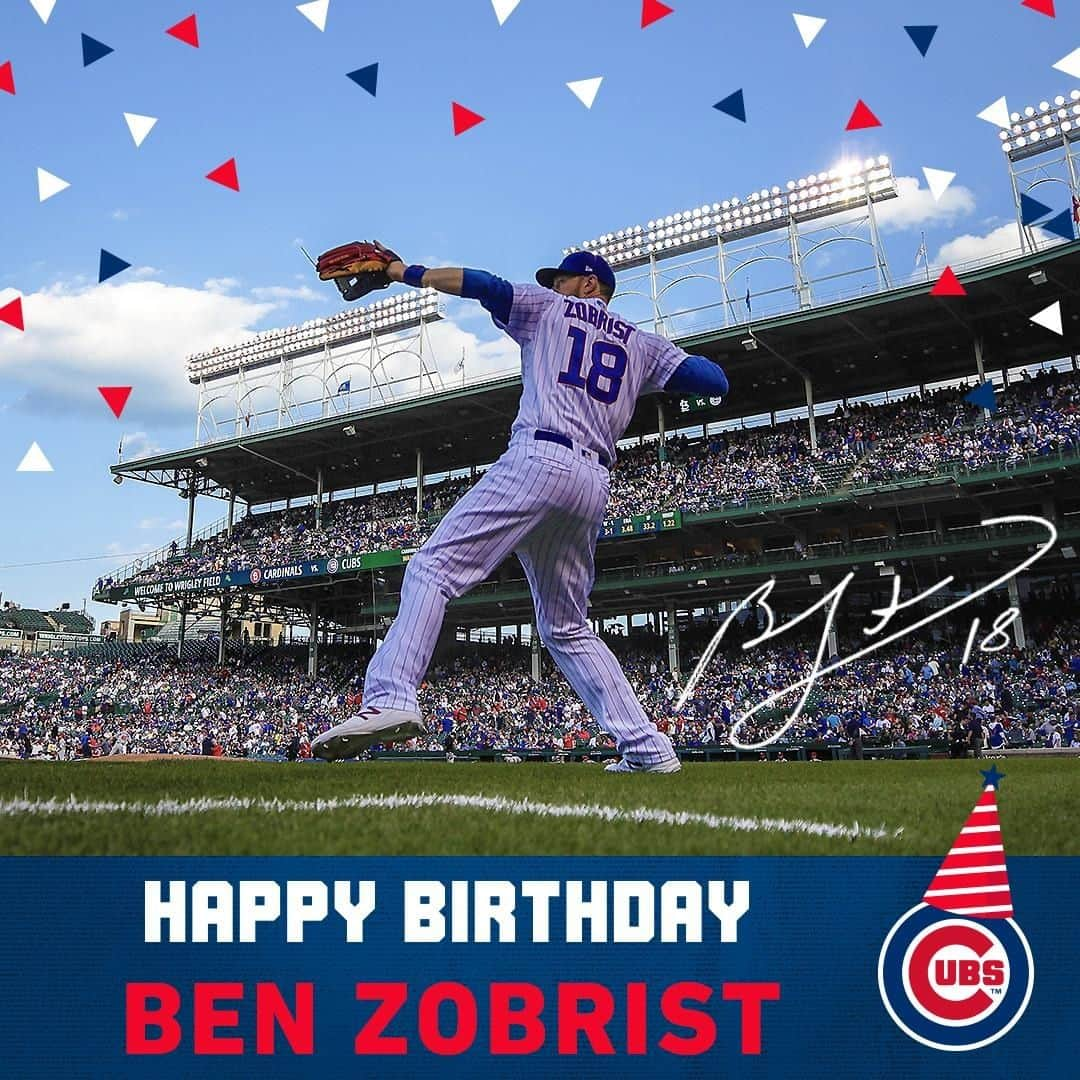 シカゴ・カブスさんのインスタグラム写真 - (シカゴ・カブスInstagram)「Wishing a happy birthday to @benzobrist18! #EverybodyIn」5月26日 22時00分 - cubs