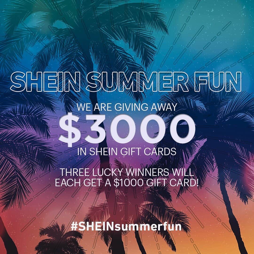 SHEINさんのインスタグラム写真 - (SHEINInstagram)「Summer's almost here, and we're doing a GIVEAWAY to celebrate! 🎊🎊Follow the rules below and you'll win a $1000 SHEIN Gift Card for your summer wardrobe! 💸💸#SHEINsummerfun  How to enter: a. FOLLOW @sheinofficial/@shein_us b. LIKE this post  c. TAG 3 Friends👩‍👩‍👧 We will have 3 winners altogether! $1000 Gift Card for each winner. 🤗We will pick one winner every 5 days. Winners will be chosen at random from the comments.💥💥 Winners announced on @sheinofficial Good luck babes!!😘😘 #SHEINgiveaway」5月26日 22時06分 - sheinofficial