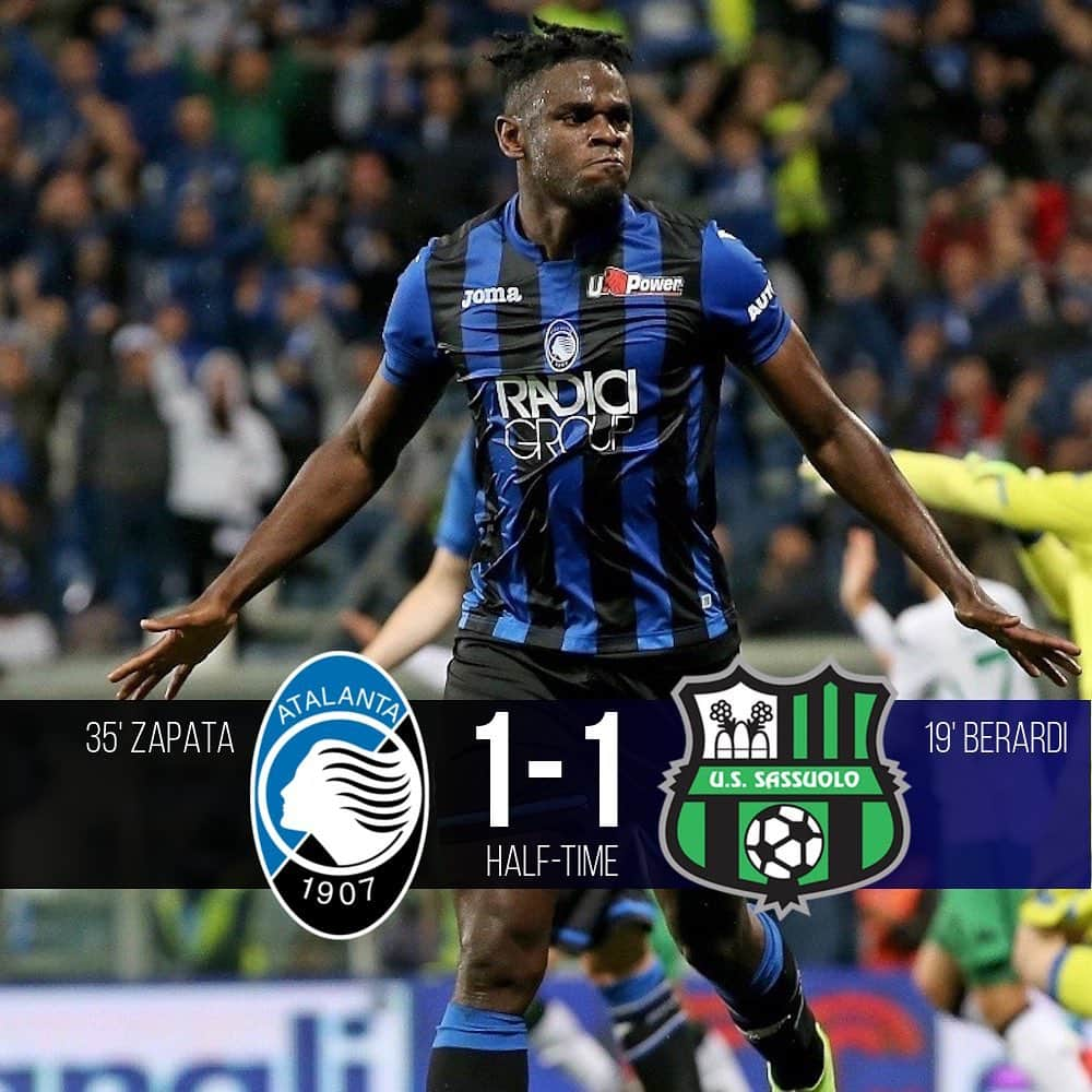 アタランタBCさんのインスタグラム写真 - (アタランタBCInstagram)「#AtalantaSassuolo 1-1 #HalfTime #GoAtalantaGo ⚫️🔵」5月27日 4時29分 - atalantabc