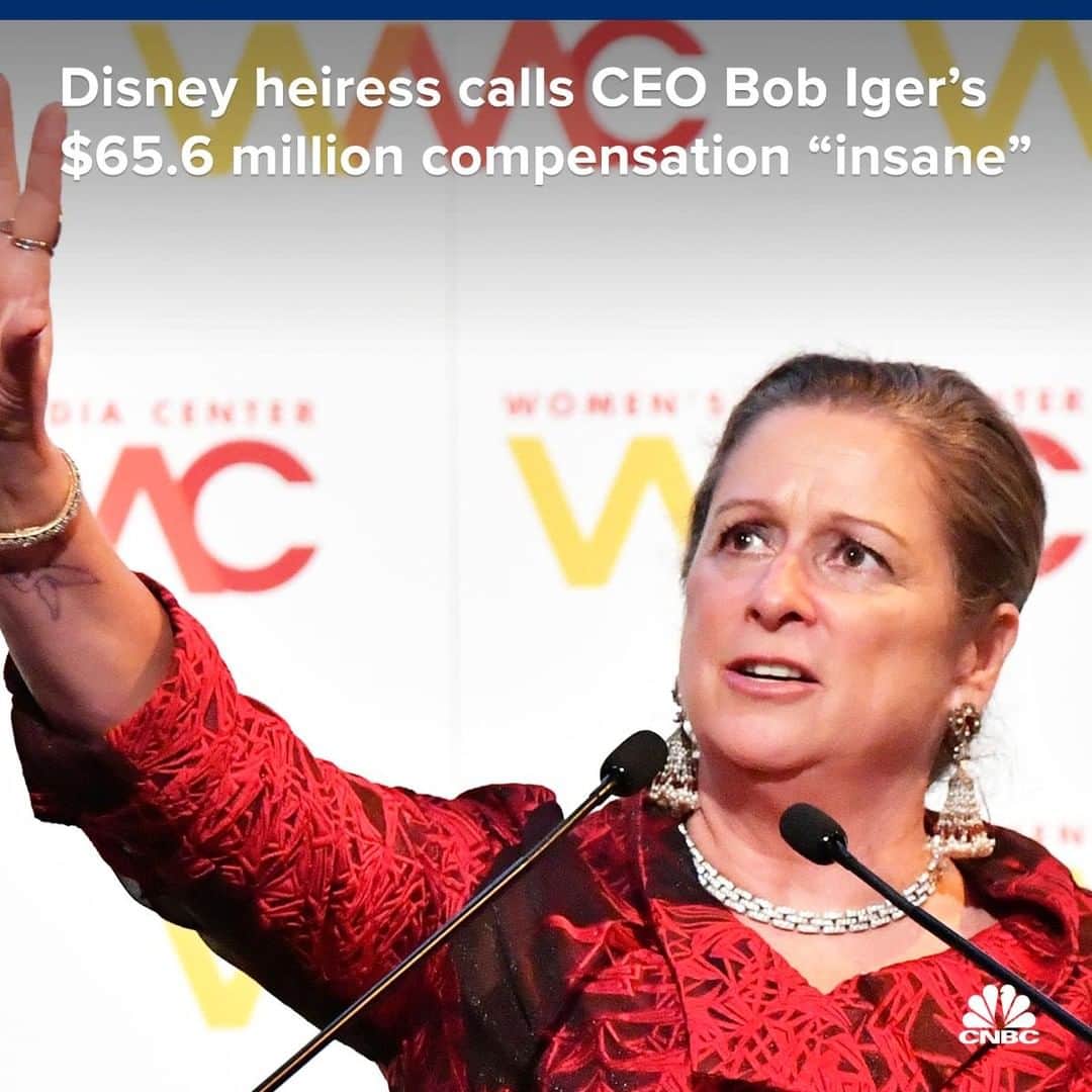 CNBCさんのインスタグラム写真 - (CNBCInstagram)「Abigail Disney, granddaughter of Disney’s co-founder, said CEO Bob Iger’s level of pay is too high compared to that of his median employee.⁣ ⁣ Disney is an outspoken critic of CEO pay. In a past CNBC appearance, she said that “Jesus Christ himself isn’t worth 500 times his median workers’ pay.”⁣ ⁣ You can read more on Abigail Disney's thoughts on compensation, at the link in bio.⁣ ⁣ *⁣ *⁣ *⁣ *⁣ *⁣ *⁣ *⁣ *⁣ ⁣ #Disney #Heiress #AbigailDisney #BobIger #CEO #Pay #money #Wealth #Inequality #Equality #Equity #Labor #Work #Philanthropy #Philanthropist #business #BusinessNews #CNBC」5月27日 7時04分 - cnbc