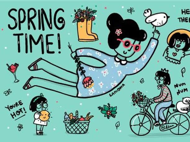 Dribbbleさんのインスタグラム写真 - (DribbbleInstagram)「Well, in some places, yeah. Spring Time! by @lamonastudio⠀ ⠀ #dribbble #dribbblers #design #illustration #lettering」5月27日 7時30分 - dribbble