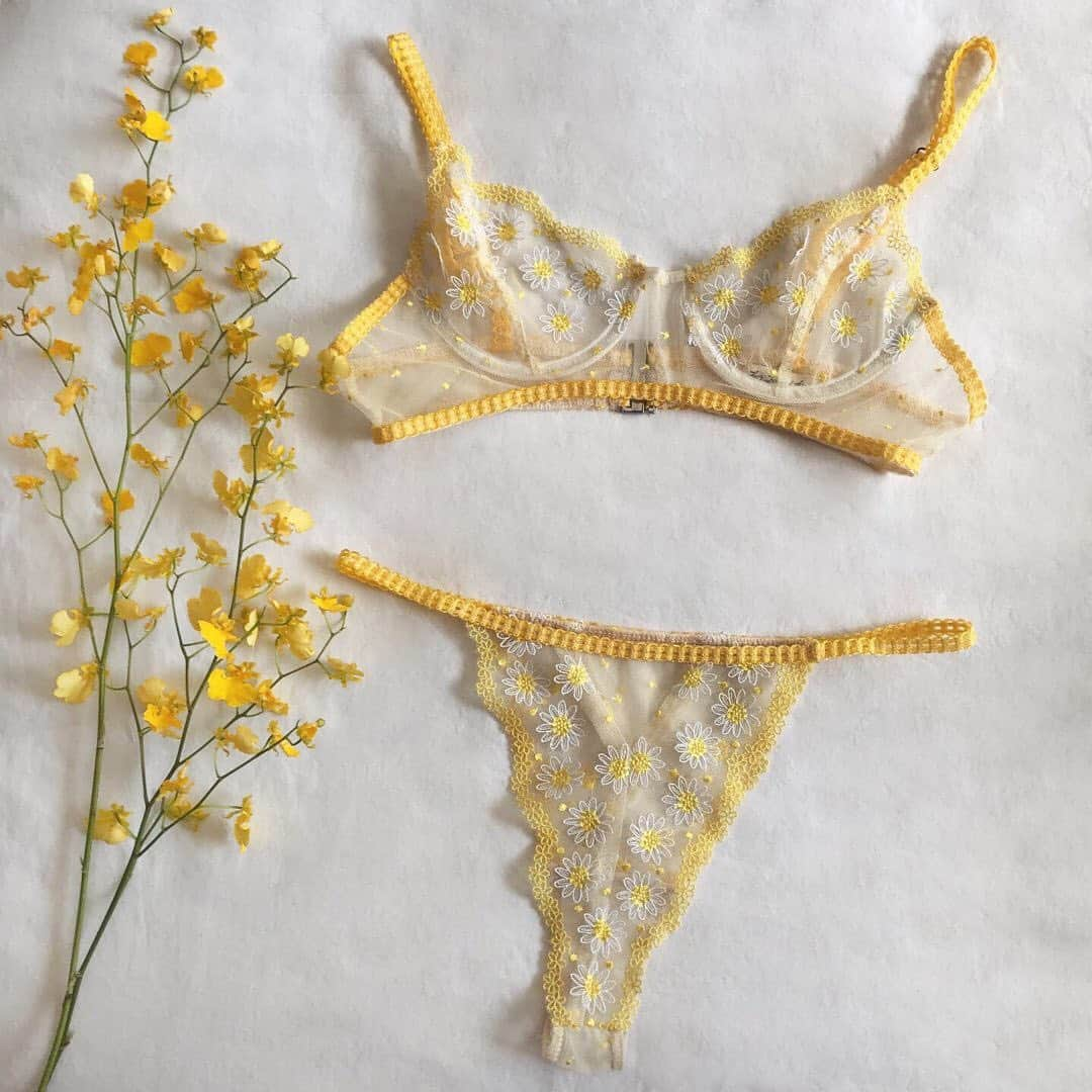 For Love & Lemonsさんのインスタグラム写真 - (For Love & LemonsInstagram)「Sweets for our sweets │ The Lemon Drop Underwire Bra and Cheeky Panty」5月27日 8時02分 - forloveandlemons