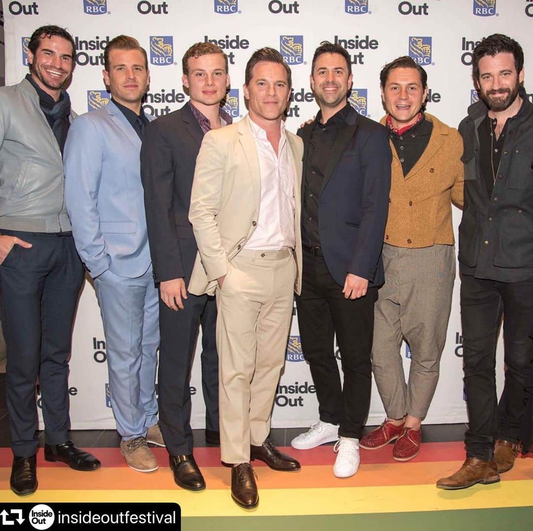 マイケル・ドイルのインスタグラム：「Proud of this bunch and the ones missing. I’m talking about you @katewalsh, @michellebuteau, @zchao, @briansenemarc, @handsomechaz, & @judogambler!  @mandrewm  #repost @insideoutfestival ・・・ #InsideOut19 Day 2 Highlights ✨🌈❤️🧡💛💚💙💜」