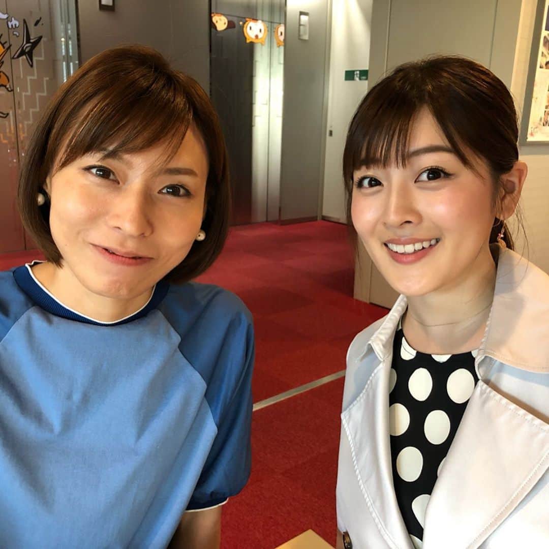 中村秀香のインスタグラム：「今朝は #すまたん お天気担当でした。 ありがとうございました！ .  気象予報士の丸田さんと☺️ .  今日の #アイスクリーム指数 は100‼️ アイスクリームをめっちゃ食べたくなるでしょう…🍨 .  #だじゃれひでーかどーか #アイスクリーム を #食べたくなる暑さ #でも食べ過ぎには注意 😢 #お腹こわしちゃうから #アイスこあいっす （こわいっす）」