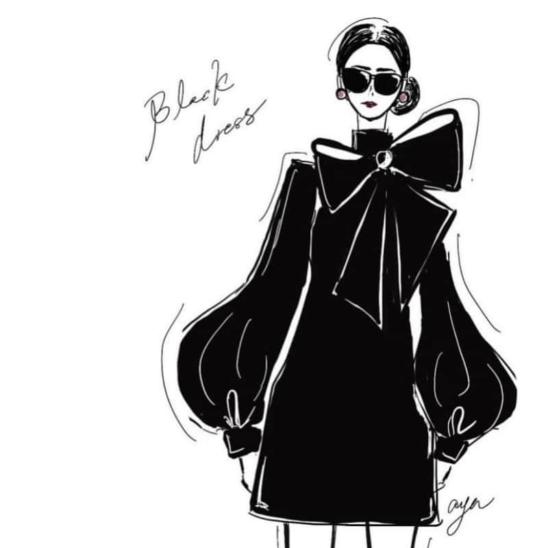 川原あやかのインスタグラム：「Illustration. . @ayaka.decor . black dress  #illustration #illustrator #illustratorsoninstagram #fashion #fashionista #dior #chanel #fashionillustration #ファション #ファッションコーデ #ayakadecor」