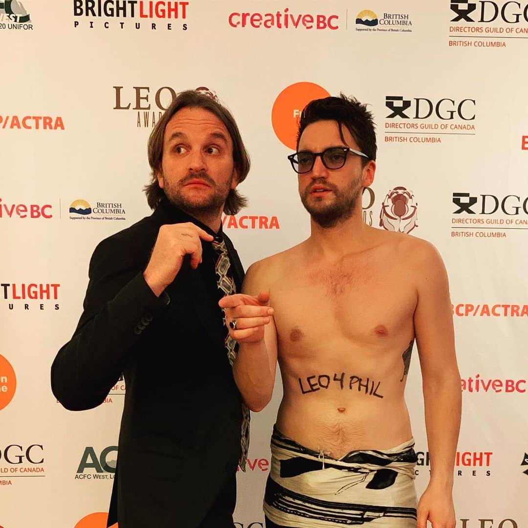 リチャード・ハーモンのインスタグラム：「Duster and the Mooch take the Leo Awards. Mooch clearly a @grangerphilip supporter. Coming this fall on Freeform, Friday’s 10pm mountain time. #dusterandthemooch #Leo4Phil」
