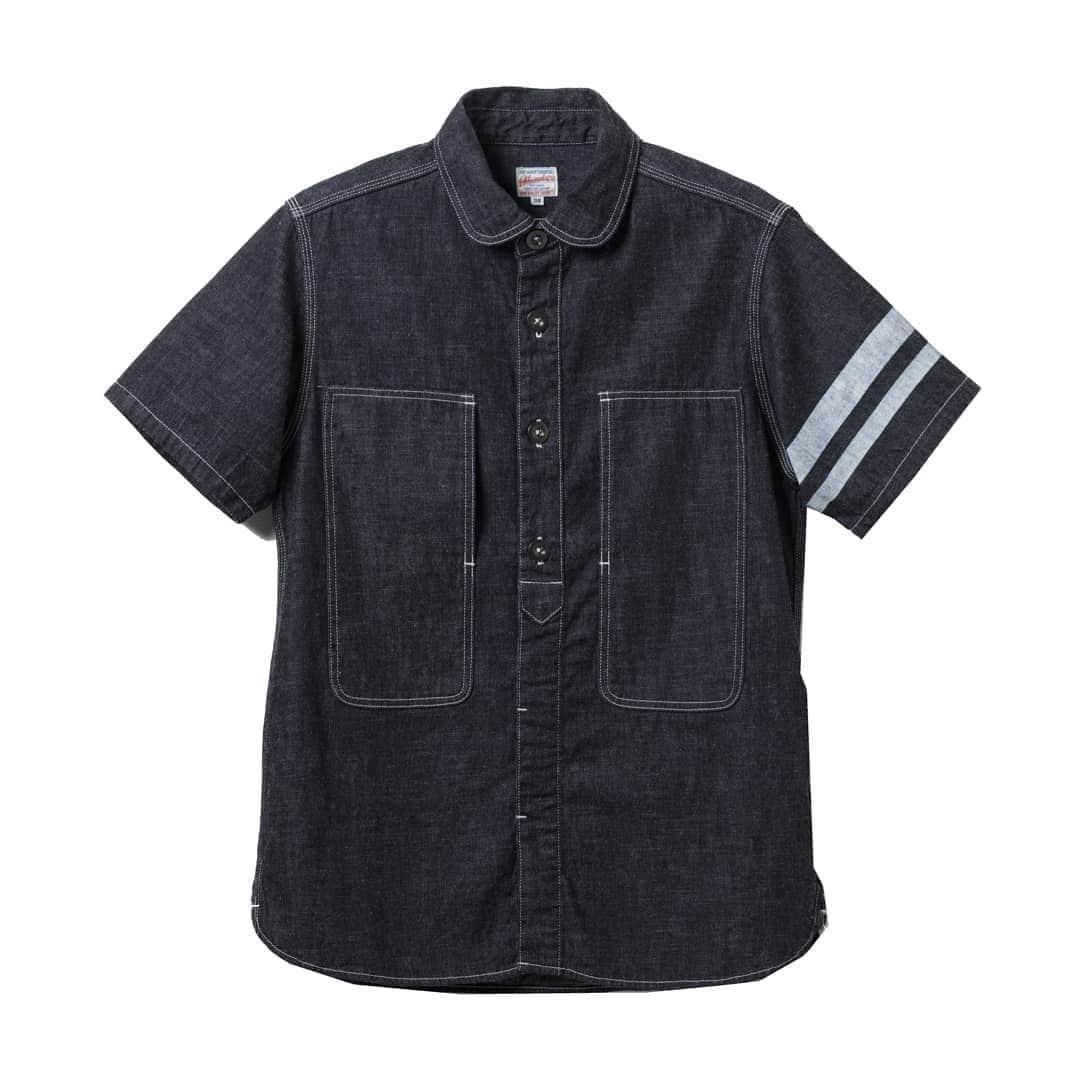 momotarojeansのインスタグラム：「06-078 ID /AW Denim jail pocket shirts  #kojima #kurashiki #okayama #jeans #denim #denimday #denimporn #denimhead #selvedge #selvage #selvedgedenim #selvedgeforum #denimevolution #selvedgemurah #unionspecial #goingtobattle #madeinjapan #japanesedenim #fading #naturalfading #madebyhand #madeinjapan #jeanslife #vintagejeans #fade #selvedge #mensweardaily」