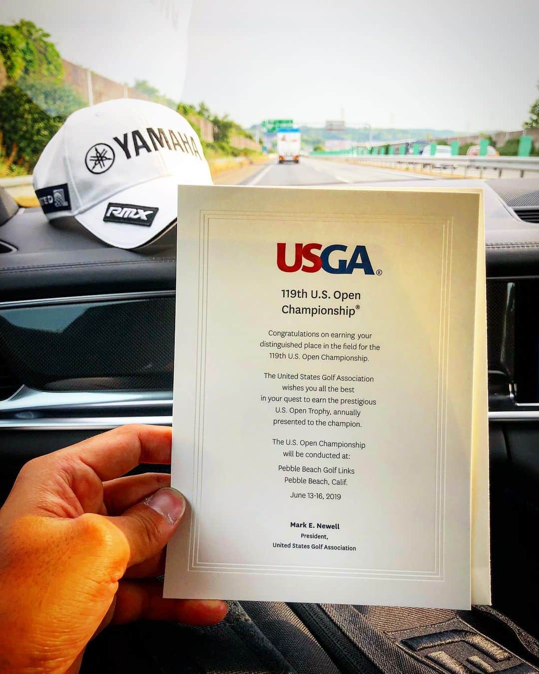 のインスタグラム：「2年ぶりの全米オープン😋 ペブルビーチ楽しみ🌊 #usga」