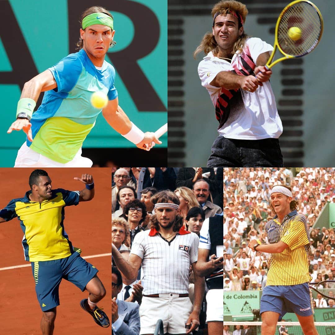 ATP World Tourさんのインスタグラム写真 - (ATP World TourInstagram)「Fashion at its finest 👌 The best ever @rolandgarros outfit is ______________. #RG19 #Nadal #Borg #Agassi #Kuerten #Tsonga」5月27日 18時00分 - atptour
