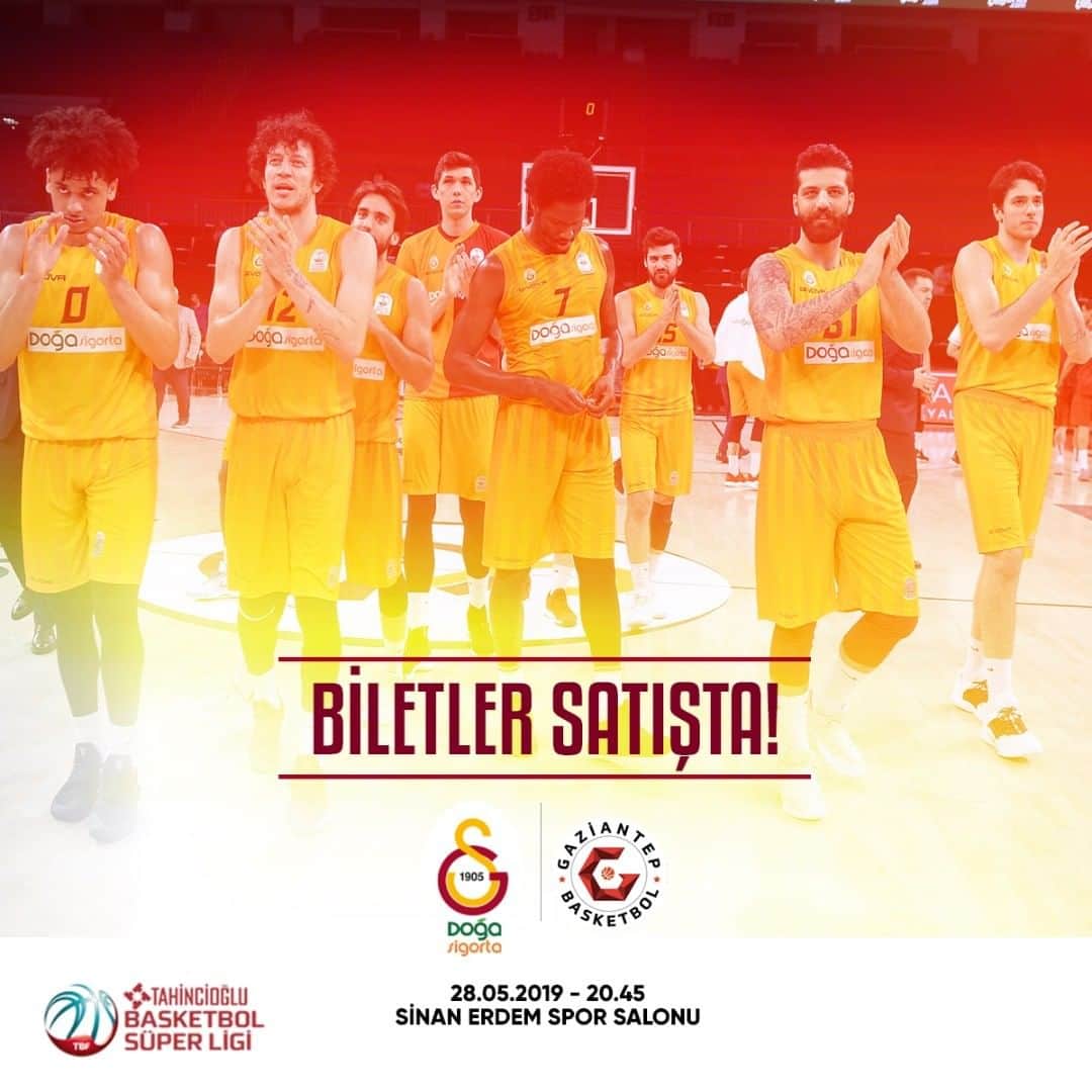ガラタサライSKさんのインスタグラム写真 - (ガラタサライSKInstagram)「Play-off çeyrek final serisinde son maç! ‼️ Salı akşamı Gaziantep Basketbol'u Sinan Erdem'de konuk ediyoruz!  Kazanmamız halinde yarı finale yükseleceğimiz bu maçta büyük #Galatasaray taraftarının desteğini bekliyoruz! 🤜🤛 🎫 Biletler şimdi satışta! 🔗 http://bit.ly/GSDS-GZB」5月27日 17時53分 - galatasaray
