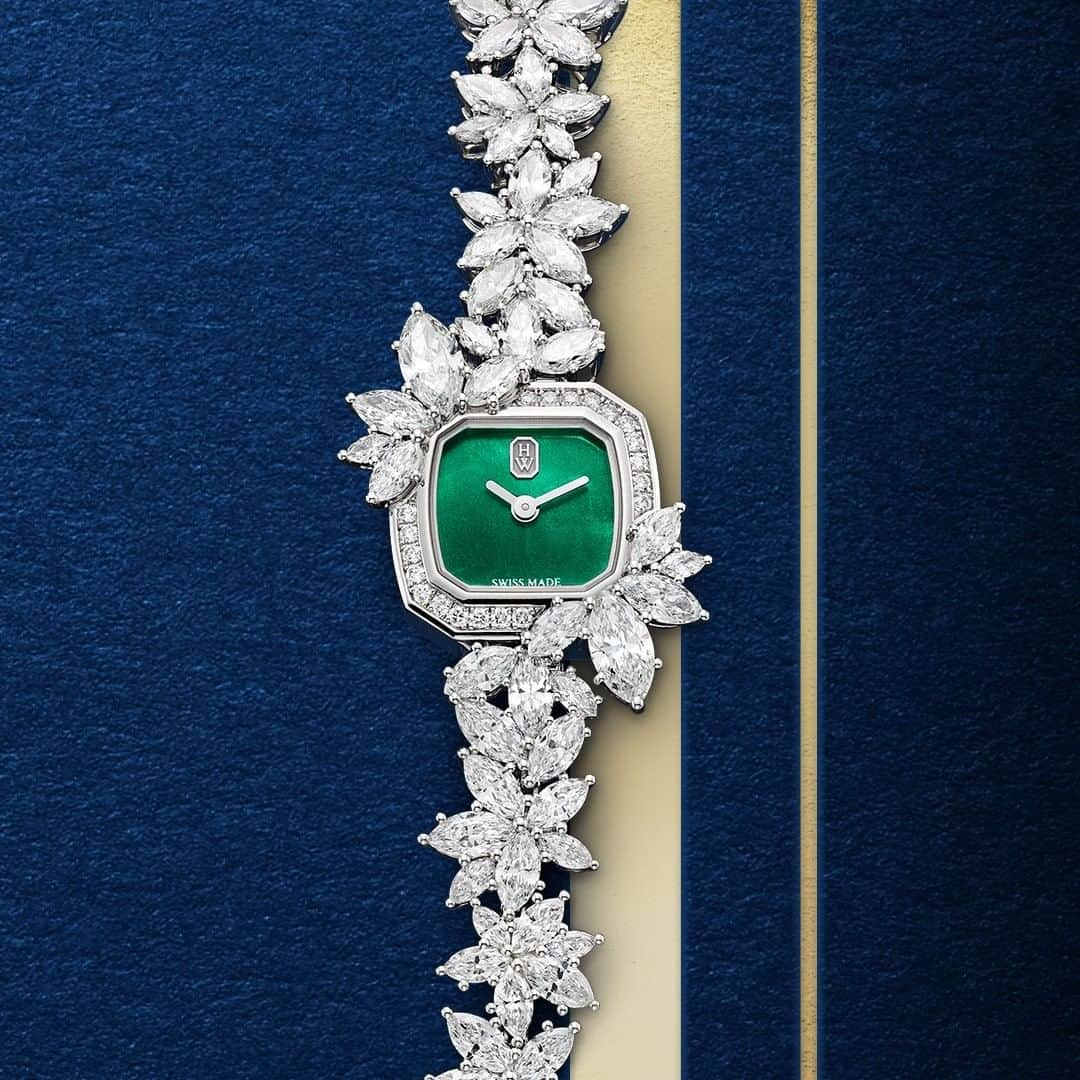 ハリー・ウィンストンさんのインスタグラム写真 - (ハリー・ウィンストンInstagram)「Inspired by the deep green hue of Mr. Winston's most beloved emeralds, #HarryWinston introduces a new #highjewelry #timepiece with a bold green mother of pearl dial elegantly framed by a cluster of rare fancy-cut #diamonds. Click the link in bio for details.」5月27日 19時30分 - harrywinston