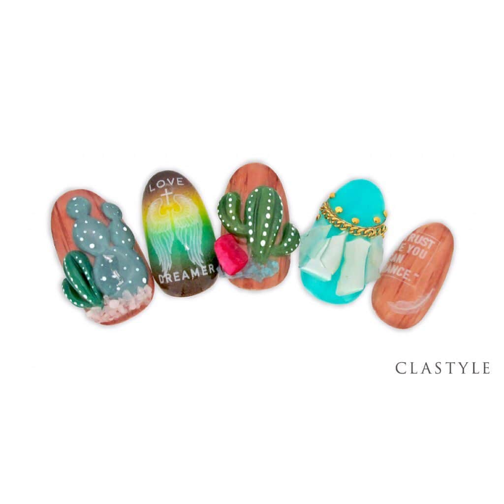 CLASTYLEさんのインスタグラム写真 - (CLASTYLEInstagram)「✨CLASTYLEおすすめネイル✨﻿﻿ ﻿﻿ 『サボテンネイル』﻿﻿ 夏にぴったりのサボテンネイルは、3Dを硬化する前に素早く筆で筋を入れて作るのがポイントです！﻿ ﻿﻿ クラスタイル受講生は専用サイトでアートレシピを公開中です♡﻿﻿ ﻿﻿ ﻿﻿ ﻿﻿ ﻿﻿ ﻿﻿ ﻿﻿ #ネイル #ジェルネイル #春夏ネイル #サボテンネイル  #ネイル動画 ﻿#nail #nailbook #クラスタイル通信 #クラスタイル #clastyle #CLASTYLE #clastyle通信 ﻿#動画レッスン #夏 #3Dアート #アクリルアート #おしゃれネイル #トレンドネイル#bijou」5月27日 19時55分 - clastyle_nail