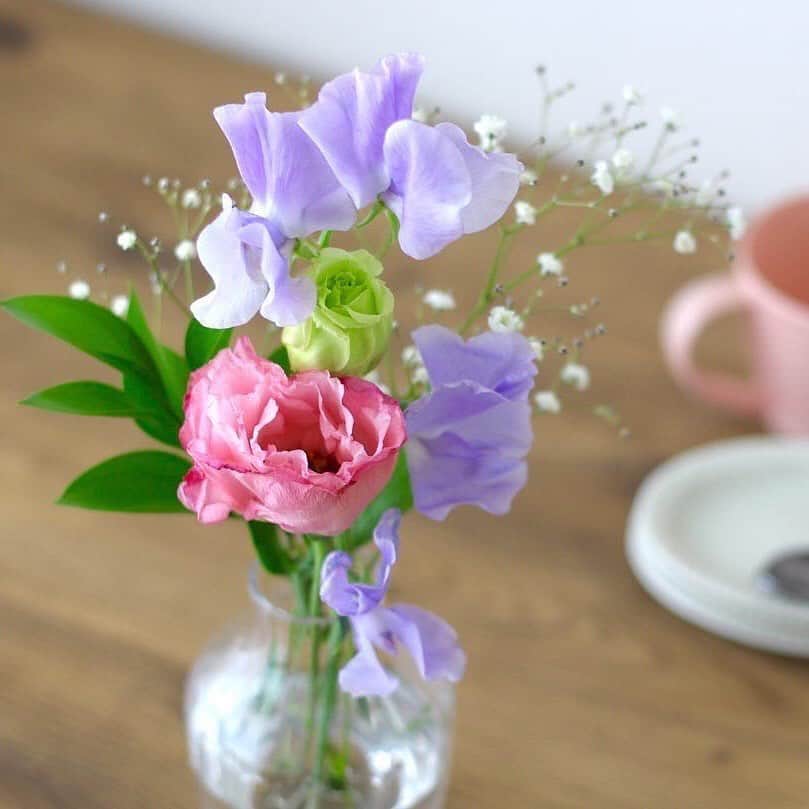 Bloomee LIFEさんのインスタグラム写真 - (Bloomee LIFEInstagram)「・ どんなお花が届くかはお楽しみだけど すごく好みな淡くて柔らかい お花が届いで嬉しいです✨  今日はハンドドリップコーヒーとチーズケーキの会☕️ お花が場を明るくしてくれる♡ ・ Special Thanks Photo by⠀ @maekiii @kokkoosan ・ わいわい、たのしくお友達とのあつまり。 おいしいケーキとコーヒーと。  やわらかいお花が素敵な香りと 優しい時間に彩りを🌸 ・ #bloomeelife#ブルーミーライフ#花のある生活#花好きな人と繋がりたい#おうち時間#花部#花写真#花が好き#花を飾る#暮らしを楽しむ#日々の暮らし#丁寧な暮らし#日々#お花のある暮らし#ナチュラル#素敵な休日#暮らしを整える#くらしのきほん#日々の暮らしを楽しむ#丁寧に暮らす#ナチュラルインテリア#ミニブーケ#フラワーベース#すっきり暮らす#シンプルライフ#シンプルに暮らす#シンプルホーム#植物のある暮らし」5月27日 21時08分 - bloomee