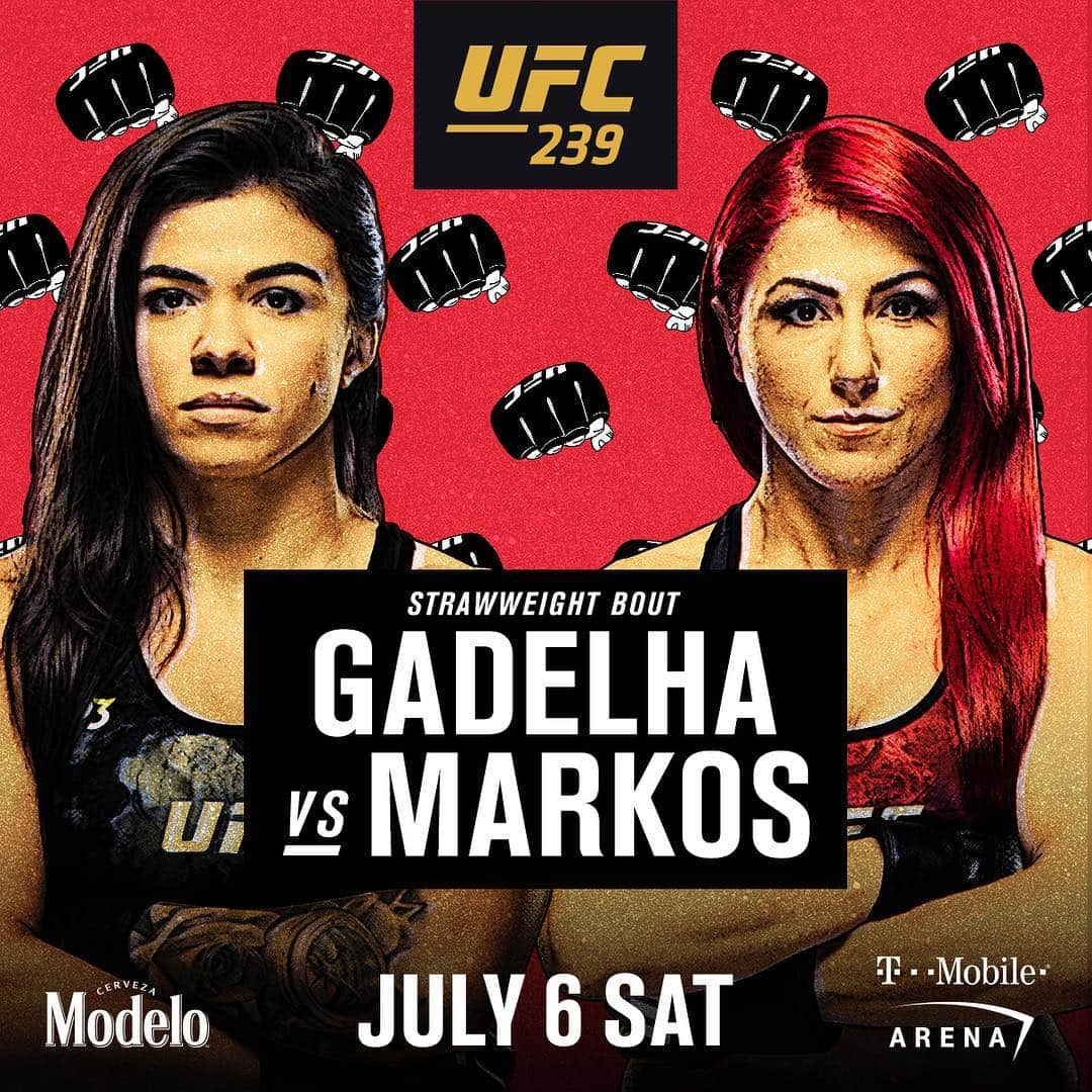 UFCさんのインスタグラム写真 - (UFCInstagram)「Strawweight showdown hits IFW!  @ClaudiaGadelha meets @RandaMarkos at #UFC239 during #UFCFightWeek!」5月4日 6時21分 - ufc