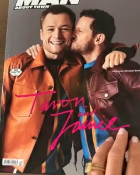 のインスタグラム：「Cover story for @_manabouttownuk with @taron.egerton and #JamieBell by @brooklynbeckham. So proud of u xx Kisses x」