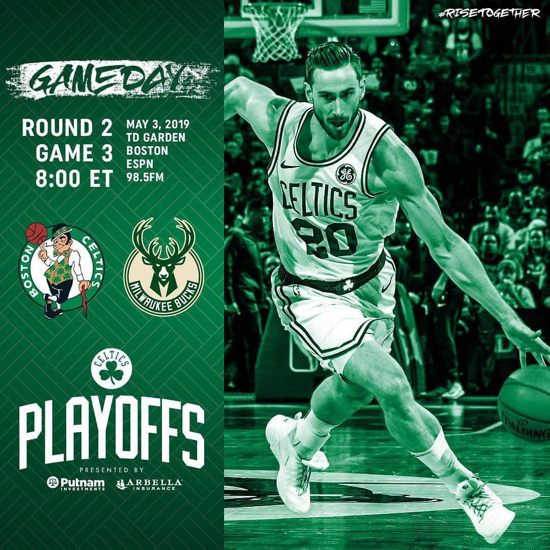 ボストン・セルティックスさんのインスタグラム写真 - (ボストン・セルティックスInstagram)「GAME 3️⃣ #Celtics vs Bucks ☘️🦌 Tonight at 8:00 ET on ESPN + 98.5FM | #BOSvsMIL #RiseTogether」5月3日 22時12分 - celtics