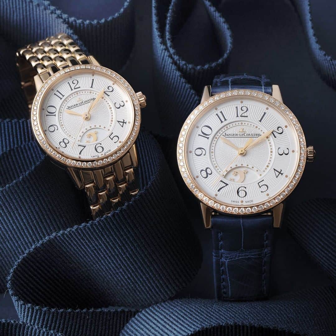 のインスタグラム：「An ode to beauty that reveals the beauty of the constellations, day and night. __  Rendez-Vous Night & Day Small Rendez-Vous Night & Day Medium __ #JaegerLeCoultre #JLCGift #RendezVous #NightAndDay #Jewellery #PinkGold #SwissWatch #ValleeDeJoux #Craftsmanship #SavoirFaire」