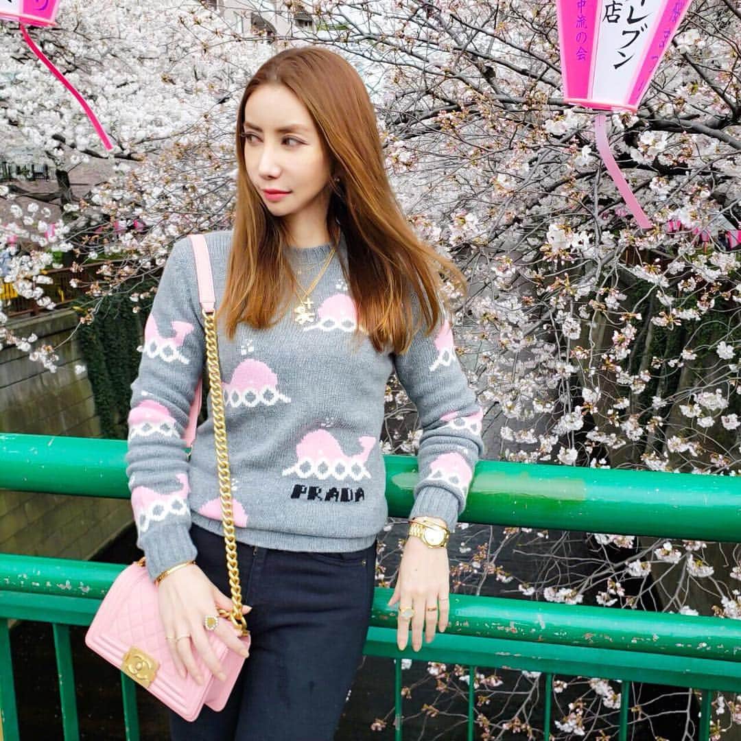 のインスタグラム：「#sakura 🌸🌸🌸🌸🌸 #fashion #fashionista #code #codenate #outfits #ootd #ファッション #ファッションコーデ #コーデ #luxury #ラグジュアリー #love #happy#chanel#prada#saintlaurent #シャネル#プラダ#サンローラン」