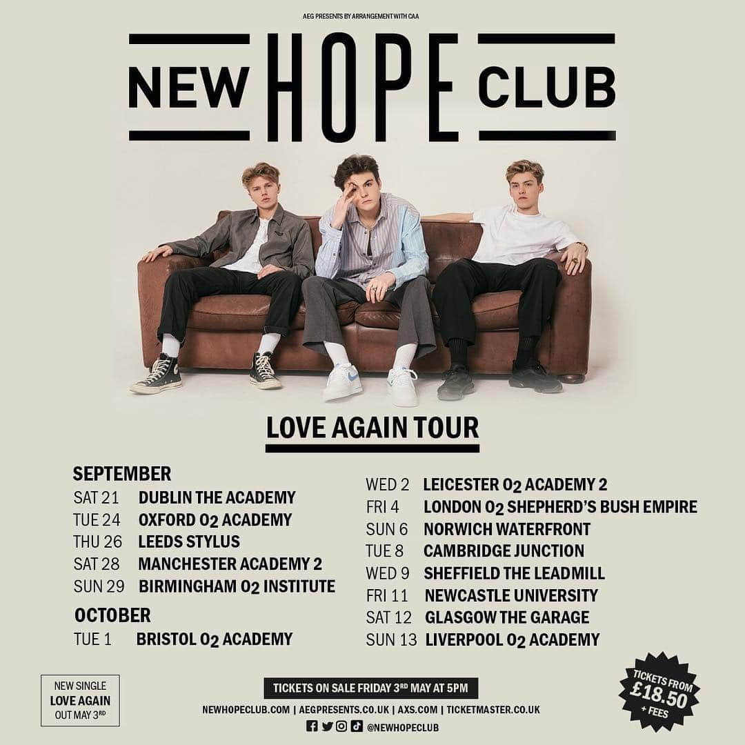 New Hope Clubさんのインスタグラム写真 - (New Hope ClubInstagram)「TICKETS NOW ON SALE!!!! SO EXCITED FOR THIS TOUR 🎉❤️🎉」5月4日 1時02分 - newhopeclub