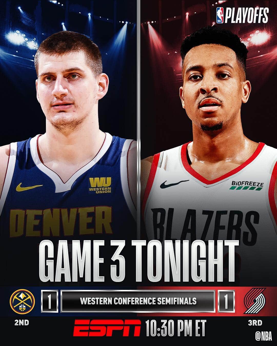 NBAさんのインスタグラム写真 - (NBAInstagram)「Tonight’s ESPN #NBAPlayoffs action features two Game 3s!」5月4日 2時41分 - nba