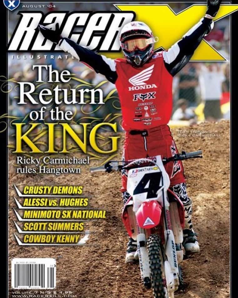 Racer X Onlineさんのインスタグラム写真 - (Racer X OnlineInstagram)「#fbf To @rickycarmichael gracing the cover of the August 2004 edition of Racer X magazine.」5月4日 2時50分 - racerxonline