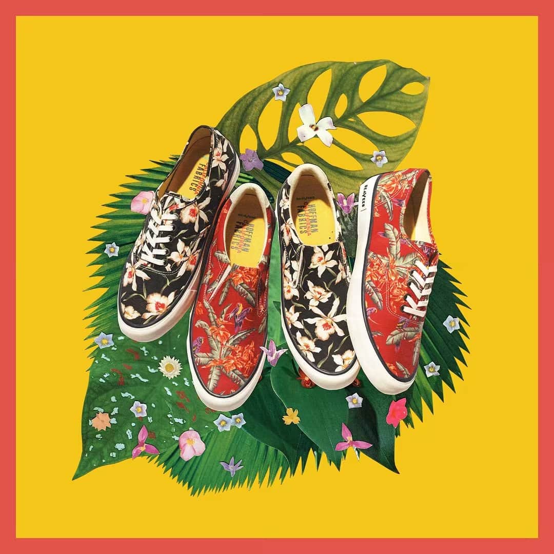 シービーズのインスタグラム：「🌴GIVEAWAY🌴Introducing the Magnum Collection. Inspired by one of the most iconic Hawaiian prints of all time. From the archives of our friends at @hoffmanfabrics, these red and black prints are most known for their 80's TV fame... * * We teamed up with artist @tedfeighan to create rad collages that spotlight the different styles - we’ll be sharing them all week. Read below for how to win one of his classic prints and a pair of shoes from the collection! * * HOW TO WIN?: Tag 2 friends, like this post and comment on your favorite 80’s tv show. Giveaway closes Thursday 5/9. Good luck!」