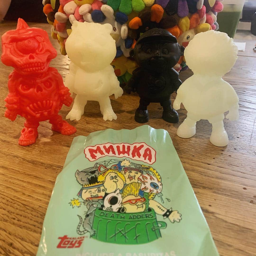 ミシカさんのインスタグラム写真 - (ミシカInstagram)「You know how much we love #toys at #mishka & tomorrow at the @mdk.sofvi.fes in nakano #tokyo we will have a booth with some #radness an edition of “4” #cycoape painted by @izumonster then a limited unpainted #slime green version. We’ll also have the new mixed color blind bags of the @kalaka_toys #basuirta figures with a bunch of hand-paints by @photosalaquang he also painted a run of #galligantus by @justinishmael as well as some ghouls by @craig.gleason as well as @blitzkriegtoys #doomkompf if that’s not enough @gregmishka will have some of his #plush lobster roll dolls with hand drawn header cards. Too much. So much. It’s gonna be a crazy day. If you are around come say hi. ❤️」5月4日 14時52分 - mishkagram
