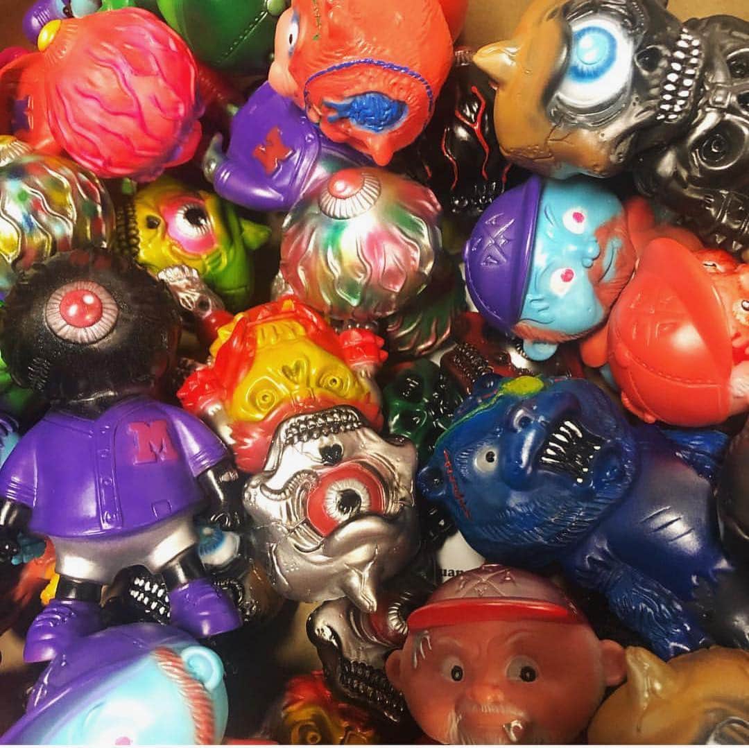 ミシカさんのインスタグラム写真 - (ミシカInstagram)「You know how much we love #toys at #mishka & tomorrow at the @mdk.sofvi.fes in nakano #tokyo we will have a booth with some #radness an edition of “4” #cycoape painted by @izumonster then a limited unpainted #slime green version. We’ll also have the new mixed color blind bags of the @kalaka_toys #basuirta figures with a bunch of hand-paints by @photosalaquang he also painted a run of #galligantus by @justinishmael as well as some ghouls by @craig.gleason as well as @blitzkriegtoys #doomkompf if that’s not enough @gregmishka will have some of his #plush lobster roll dolls with hand drawn header cards. Too much. So much. It’s gonna be a crazy day. If you are around come say hi. ❤️」5月4日 14時52分 - mishkagram