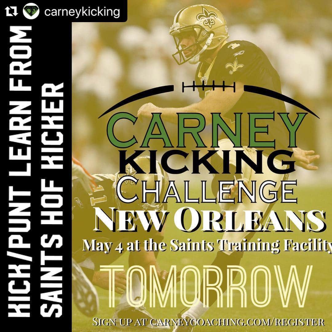 ニューオーリンズ・セインツさんのインスタグラム写真 - (ニューオーリンズ・セインツInstagram)「#Saints Hall of Famer John Carney (@carneykicking) is hosting a kicking clinic at our facility on Saturday (starts at 8:30 am) more info at CarneyCoaching.com」5月4日 7時22分 - saints