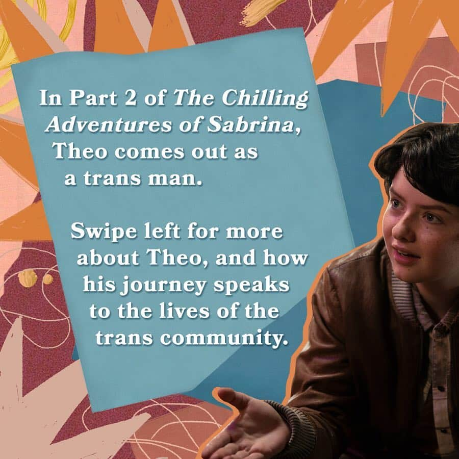 ネットフリックスさんのインスタグラム写真 - (ネットフリックスInstagram)「For every trans person the process of coming out is unique and full of its own challenges. Theo coming out as a trans in Chilling Adventures of Sabrina is just one of these stories. To learn more, visit our friends at @glaad.」5月4日 23時52分 - netflix