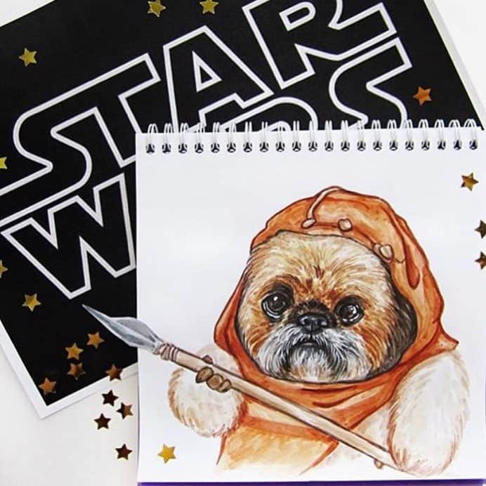 Dougie the Shih Tzuさんのインスタグラム写真 - (Dougie the Shih TzuInstagram)「#maythe4thbewithyou (Art by: @vsusik)」5月5日 0時02分 - dailydougie