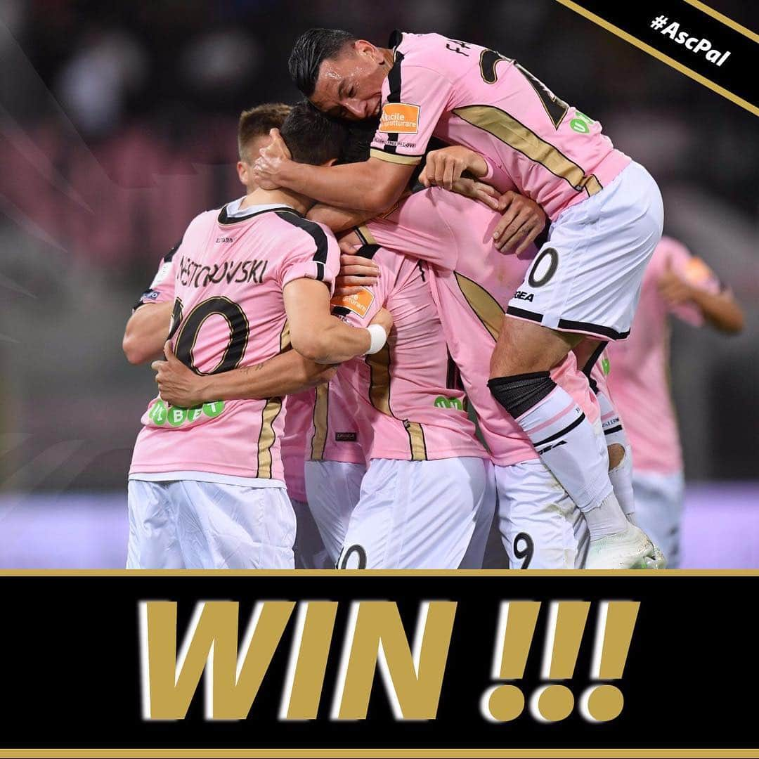 USチッタ・ディ・パレルモのインスタグラム：「⚽️ Ascoli-Palermo 1️⃣-2️⃣ 👏🏻👏🏻👏🏻 ritorno alla vittoria e 6️⃣2️⃣ punti in classifica 💪🏻💪🏻💪🏻」