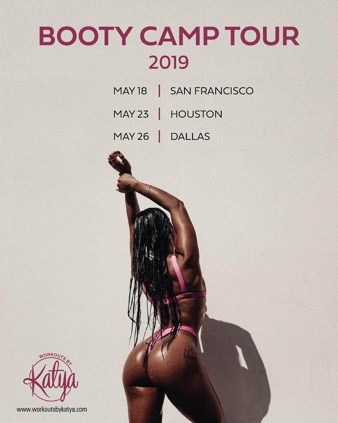 Katya Elise Henryさんのインスタグラム写真 - (Katya Elise HenryInstagram)「Ommgshh, are y'all even ready for this?! Girls, my #WBKgirls BOOTY CAMP tour is on the move again! So many of you guys have asked for it, and I seriously cannot WAIT to see you again! This time, I'll be ticking these incredible cities off my bucket list: ❤ SAN FRANCISCO ❤ HOUSTON ❤ DALLAS . What’s included: 👑 WORKOUT WITH ME 👑 LIVE Q&A 👑 MEET + GREET (PHOTO OPPORTUNITY) 👑 WBK CLEAR PURPLE BACKPACK 👑 WBK BOOTY BAND KIT (3) 👑 KISS MY PEACH SHAKER BOTTLE / EXCLUSIVE WBK T-SHIRT 👑 YOGA MAT . Will I see you there?! Early bird tickets have JUST gone live - but are super limited. Secure yours now by hitting up the LINK IN BIO! 👯‍♀😍」5月5日 0時45分 - katyaelisehenry