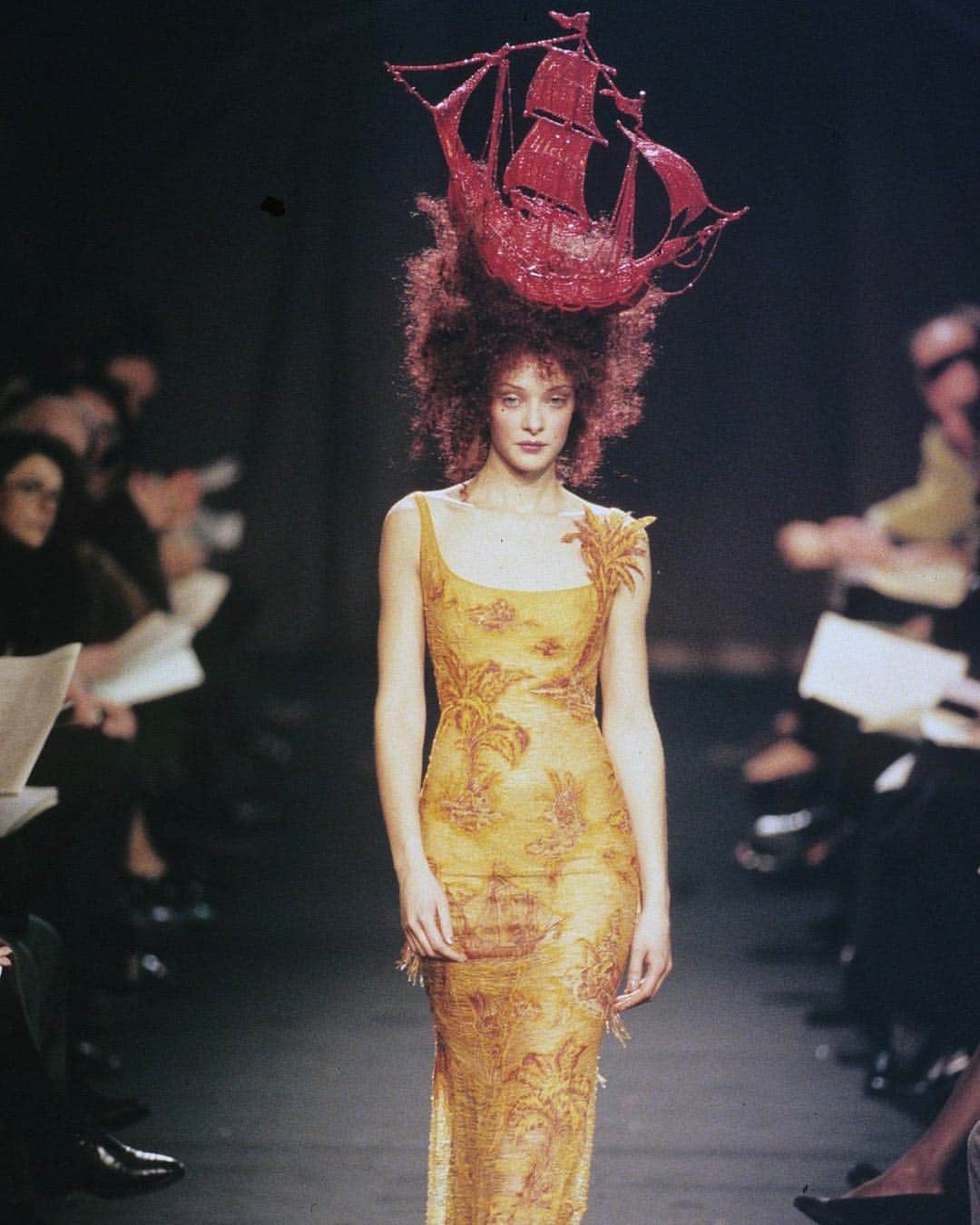 のインスタグラム：「Next up in our digitalized collections that will be featured in the upcoming @MetCostumeInstitute's "Camp: Notes on Fashion" exhibition: @jpgaultierofficial's Spring 1998 Couture collection. Gaultier channeled Marie Antoinette for the collection, filled with exuberance, excess, and all things camp. Tap the link in our bio to see every look from the runway.」